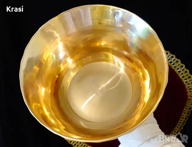 Бронзова фруктиера 1 кг. на столче , снимка 3 - Антикварни и старинни предмети - 47417703