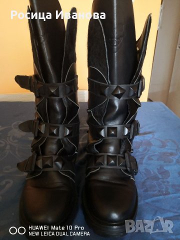 Alexander McQueen, черни кубинки естествена кожа , снимка 3 - Дамски ботуши - 39312133