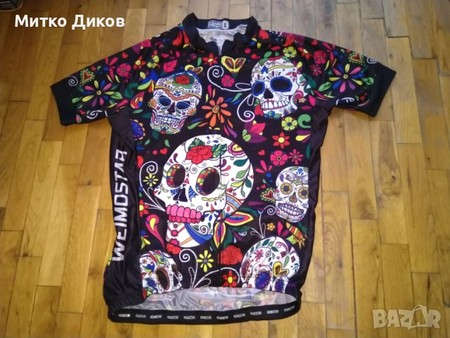 Weimostar колездачна тениска маркова размер Л черепи силикон грип цял цип св.отразител