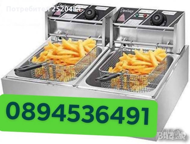 Професионален фритюрник двоен 2×5,5л. Чисто нов ТОП Цена 220лв/112,48€