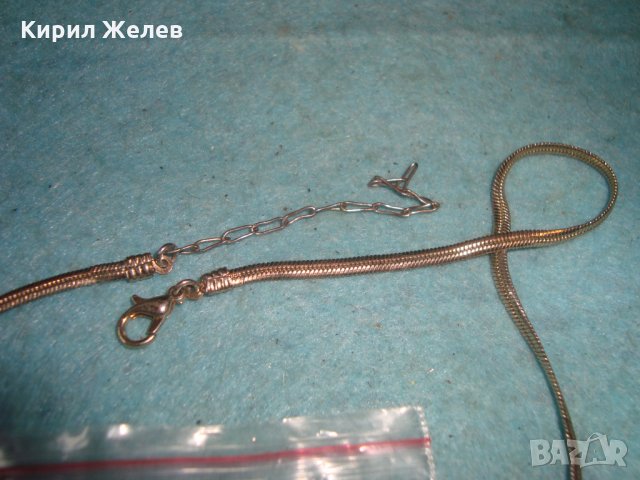 ПОСРЕБРЕН КРАСИВ ЛАНЕЦ КОЛИЕ ВЕРИЖКА подходяща и за КЮСТЕК за ДЖОБЕН ЧАСОВНИК РЕТРО ПЛЕТКА 11965, снимка 4 - Колиета, медальони, синджири - 35272531