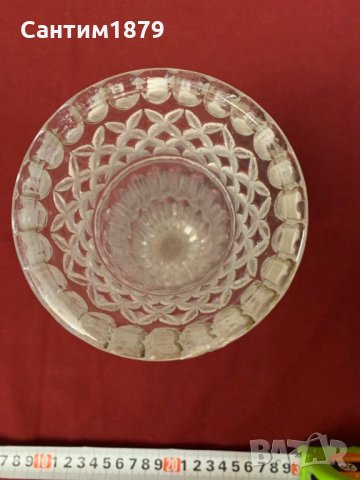 Красива старинна кристална ваза-Царство България, снимка 4 - Антикварни и старинни предмети - 35133441