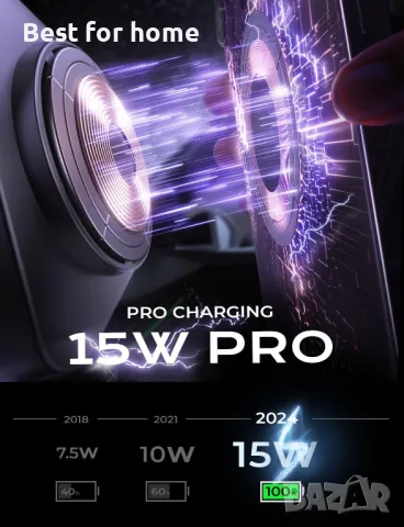 Магнитно бързо зарядно/ стойка за телефон от М6 15W , снимка 9 - Зарядни за кола - 48821616