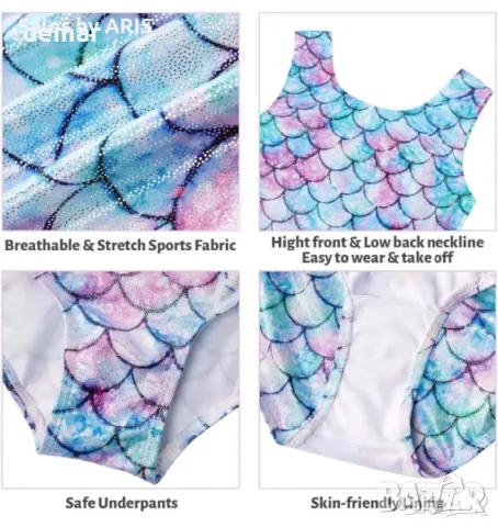 Гимнастическо трико за момичета от 3г до 12г, снимка 3 - Други - 49893143