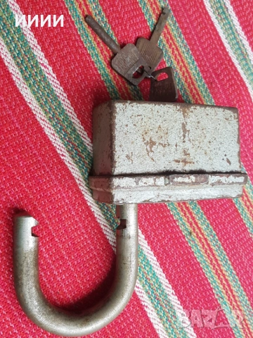 Стоманен касов катинар, снимка 2 - Антикварни и старинни предмети - 52590559