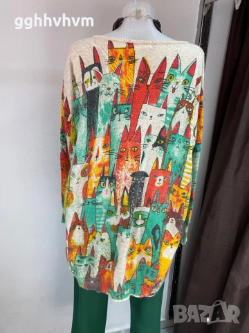 Блуза с котенца 2х/3хл, снимка 5 - Блузи с дълъг ръкав и пуловери - 52926992