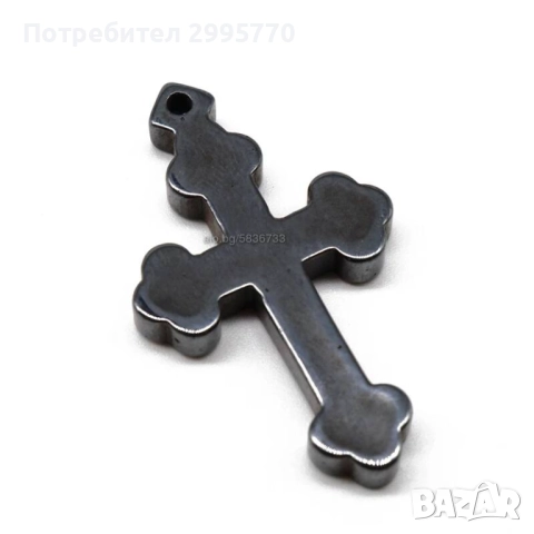 Медальон кръст от минерала хематит
