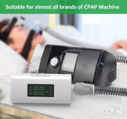 Озонов Дезинфикатор за BiLevel CPAP Апарат за Сънна Апнея ЦПАП Озон Генератор с Чанта +4х Накрайника, снимка 3 - Други - 48393421