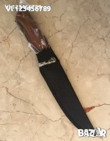 Руски гравиран ловен нож месингов гард,Пантера Ст 65х13, снимка 4 - Ножове - 50772878