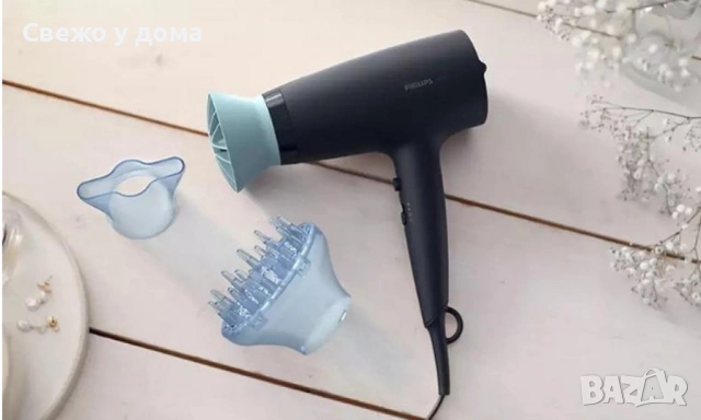 Нов с Гаранция 12 м. Сешоар Philips, 2100 W, Thermo Protect, снимка 2 - Сешоари - 53599114