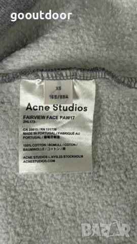Мъжки суитшърт Acne Studios Fairview Face Gray Sweatshirt , снимка 5 - Суичъри - 44049355