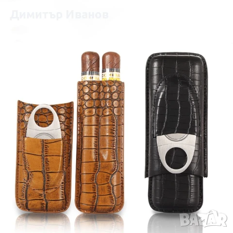 Cohiba кожен калъф за 2 пури със ножичка, снимка 2 - Други - 50977464