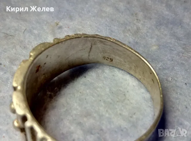 СТИЛНО РЕТРО АРТ ОРНАМЕНТИРАН СРЕБЪРЕН ПРЪСТЕН РЪЧНА БИЖУТЕРСКА ИЗРАБОТКА 50209, снимка 3 - Пръстени - 49959634