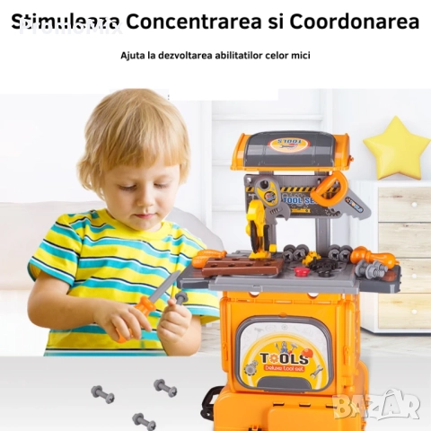 Детски комплект инструменти в раница Tools play set CH010291 2в1 33 части Преносима работилница