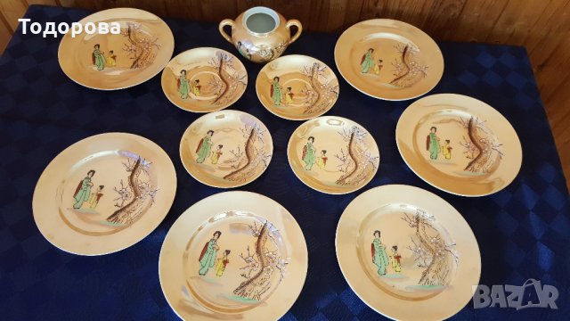 Фин японски десертен сервиз, снимка 7 - Антикварни и старинни предмети - 32675610