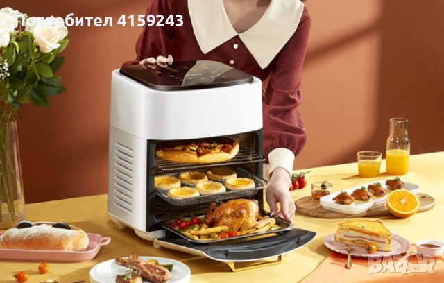 Трислоен Еър Фраеър със страхотно голям капацитет, снимка 3 - Фритюрници - 52405997