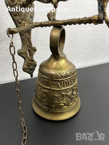 Стара бронзова камбана / звънец за порта. №4804, снимка 6 - Колекции - 43116598