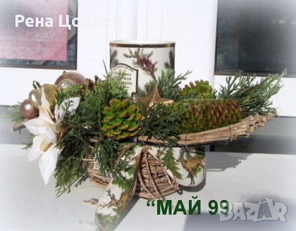 Коледен свещник , снимка 3 - Декорация за дома - 52503509