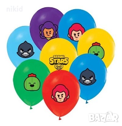Брау Броу Старс Brawl Stars Бролстарс Обикновен надуваем латекс латексов балон парти, снимка 4 - Други - 37968794