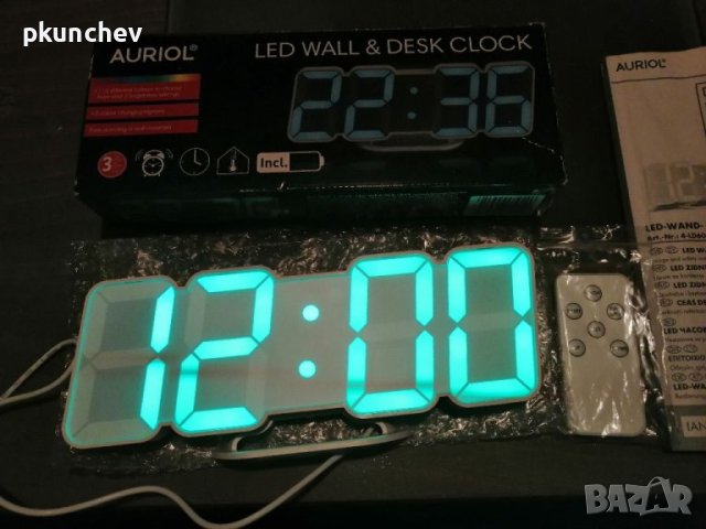 RGB LED часовник Auriol, снимка 6 - Стенни часовници - 40259772