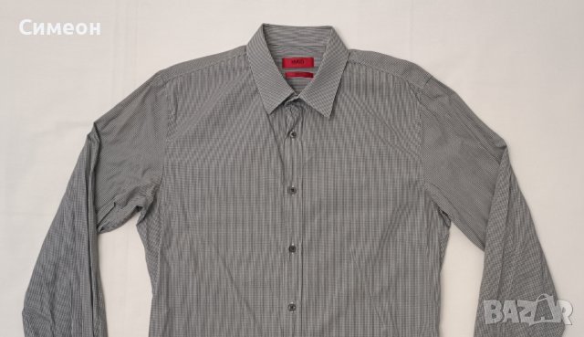 Hugo Boss Slim Fit оригинална риза M Бос Слим Фит риза дълъг ръкав, снимка 2 - Ризи - 43019594