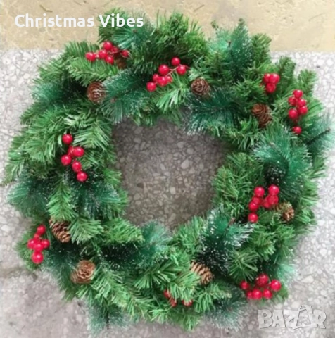 Голям коледен венец за декорация