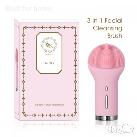 SVK CUTILY 3-в-1 звукова четка за почистване на лице от силикон с подгряване, почистващ масажор за л, снимка 2 - Други - 40138203
