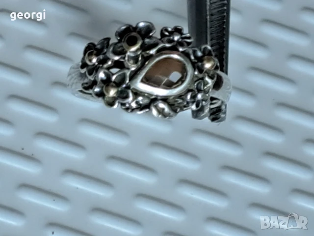 пръстен Pandora с лунен камък и злато , снимка 8 - Пръстени - 51160386