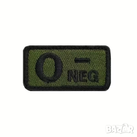 Зелени тактически пачове с кръвна група 0+ 0-, снимка 2 - Екипировка - 52573764