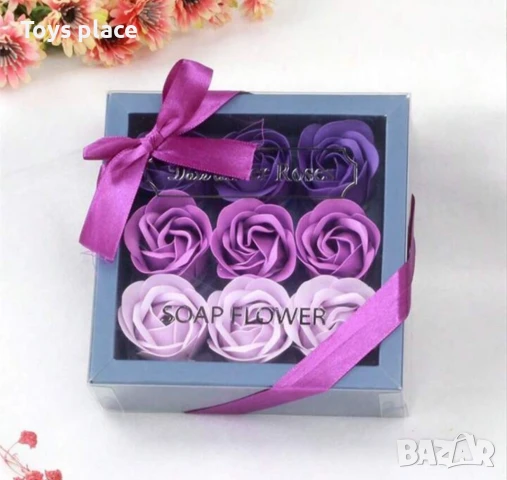 9бр сапунени рози в кутия 
