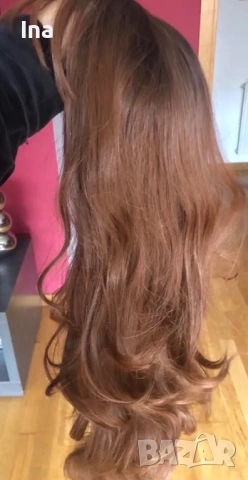 Перука червеникаво кестенява, снимка 6 - Аксесоари за коса - 52865668