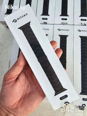 Pitaka Оригинални карбонови каишки за Apple Watch, снимка 2 - Смарт гривни - 53244759