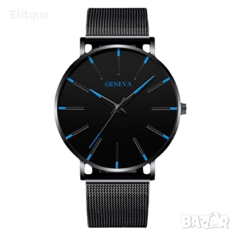 Мъжки ръчен часовник с кварцов механизъм и мрежеста верижка , снимка 8 - Мъжки - 52819451