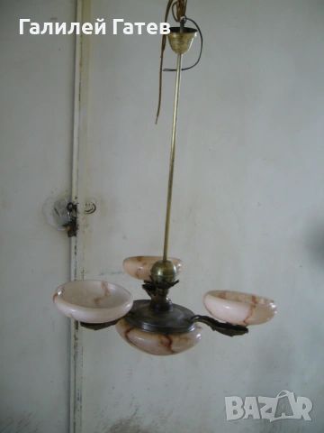 Ретро Полилей с Мраморни Плафони , снимка 2 - Антикварни и старинни предмети - 53146482