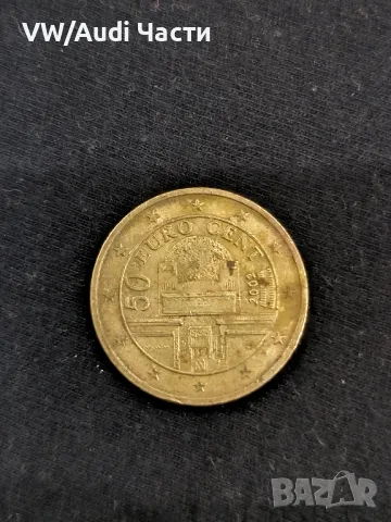 Монета 50 евро цента Австрия 2002г. Виена 50 Euro Cent Austria Vienna, снимка 2 - Нумизматика и бонистика - 48855355