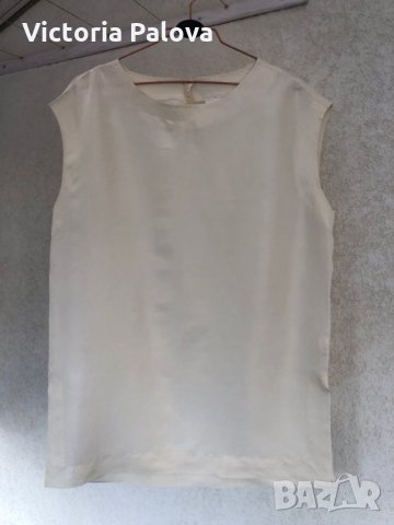 Нежна блуза-потник,100%коприна,BENETTON, снимка 3 - Корсети, бюстиета, топове - 28302435