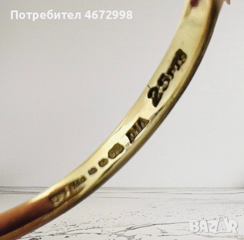 Златен пръстен с диаманти и рубин 14к, снимка 8 - Пръстени - 53266127