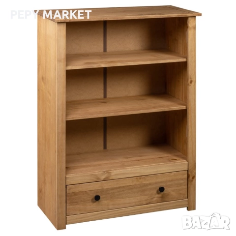 Библиотека, 80x35x110 см, бор масив, Panama Range Цвят: Естествен цвят на дървото Размери: 80 x 35 x, снимка 3 - Шкафове - 51441475