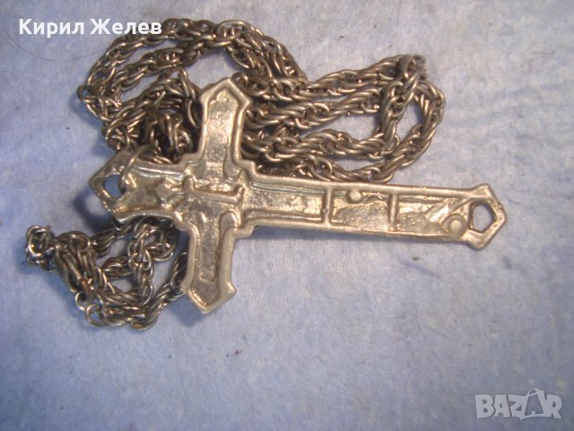 ПОСРЕБРЕНО ГОТИК-СТИЛ РАЗПЯТИЕ КРЪСТЧЕ с КРАСИВА ВЕРИЖКА РЕТРО ПЛЕТКА 8736, снимка 6 - Колиета, медальони, синджири - 36950400