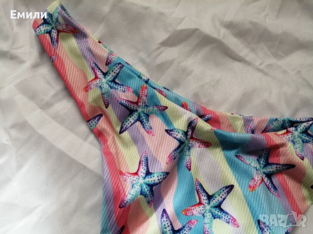 Нов комплект цветен дамски бански от две части с принт морски звезди р-р XS, S, M, L, снимка 12 - Бански костюми - 50899807