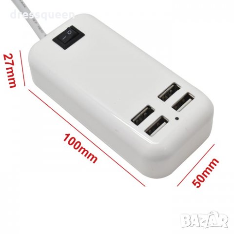 USB зарядно, разклонител, с 4 USB изхода, 15W, снимка 6 - Други стоки за дома - 26868560
