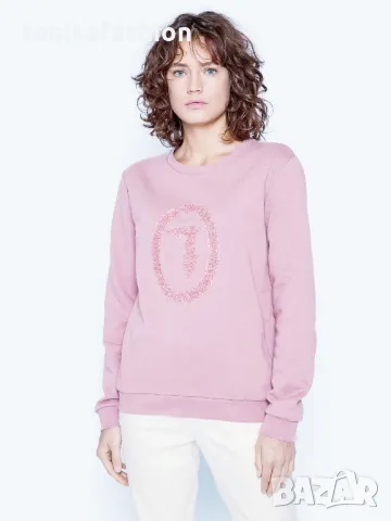 Розов суитшърт с лого 