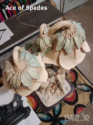  Страхотна Порцеланова Винтидж Настолна Лампа, снимка 10 - Настолни лампи - 53423921