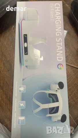 Зареждаща докинг станция за Meta Quest 3S/Quest 3, бяла, снимка 8 - Друга електроника - 49335740