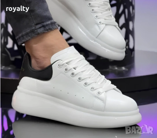 Alexander McQueen Бели Мъжки Маратонки 40-45 Номер с Кутия , снимка 2 - Маратонки - 53075231