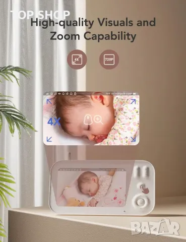 nooie Бебефон с камера, 5" екран с 10 часа батерия, 720P нощно виждане, снимка 9 - Бебефони - 49487921