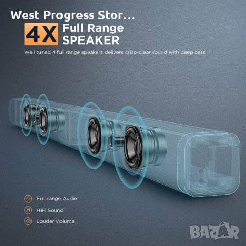 ЗИМНА РАЗПРОДАЖБА! POWBUZZ BOMAKER Tech Sound Bar 2.1 канала за TV, снимка 7 - Аудиосистеми - 43225644