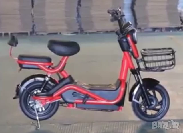 Електрически велосипед motor9 48V12AH – Максимална скорост 45 км/ч, 500W мотор, вакуумни гуми, бял/ч, снимка 2 - Велосипеди - 50622922