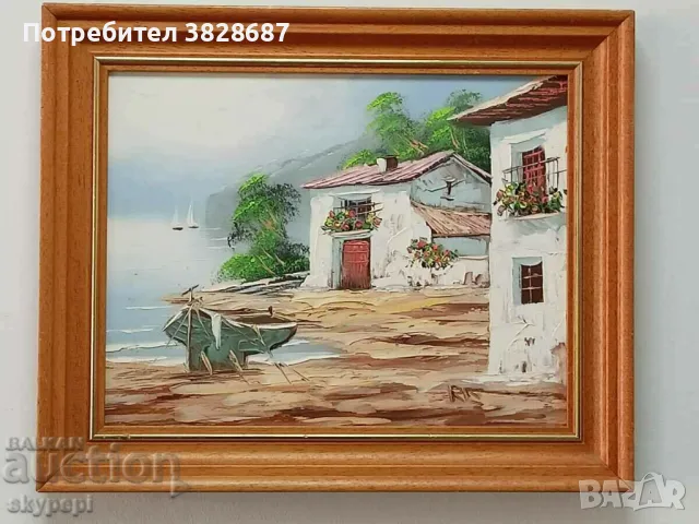 ПЕЙЗАЖ"Море и къщи", снимка 1