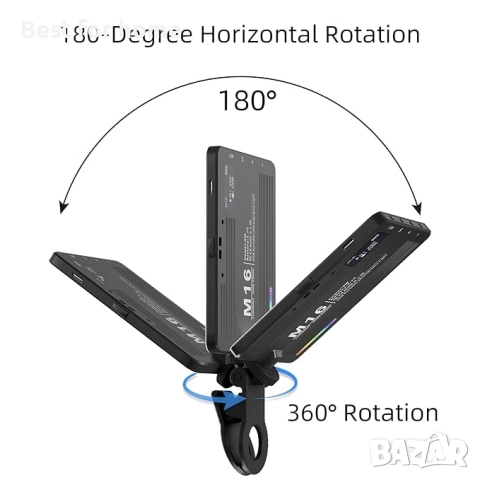 Преносими светлини за камера "Desiontal" M16 RGB,3000-9900K,1500mAh, снимка 6 - Друга електроника - 52830720